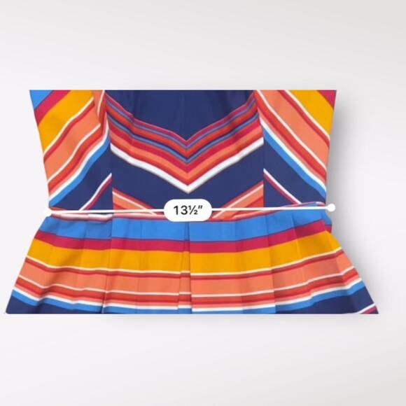 Shoshanna Striped Silk Blend Knee Length Dress Size 4 Multicolor Party Colorful - Picture 5 of 10